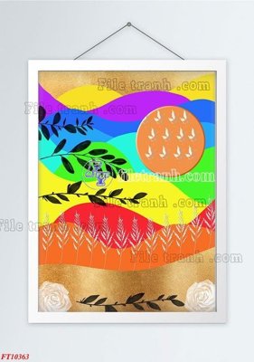 File gốc in mica File tranh bộ hiện đại FT10363 chất lượng