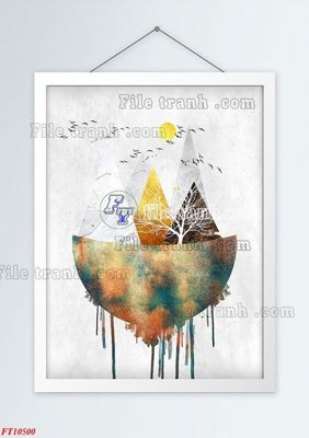 File in lụa File tranh bộ hiện đại FT10500 (tân cổ điển) File tranh bộ hiện đại FT10500