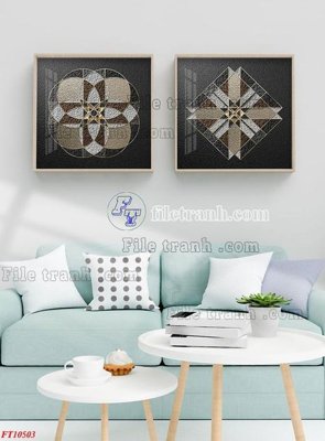 File tranh in tráng gương File tranh bộ hiện đại FT19503 (siêu nét)