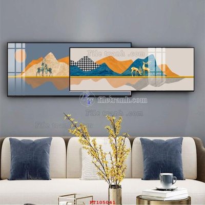 File in trần File tranh hiện đại pha lê gương FT105041 (bản gốc 3D) sống động