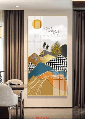 File tranh gốc File tranh hiện đại pha lê gương FT105263 (bản quyền) Filetranh.com