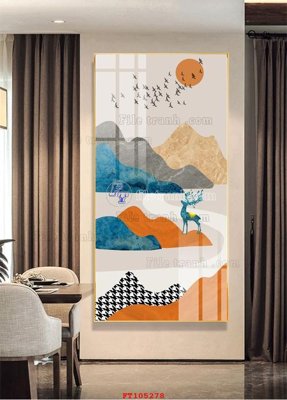 File gốc File tranh hiện đại pha lê gương FT105278 (in 3D) cho trang trí