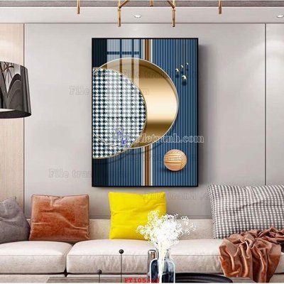 File gốc File tranh hiện đại pha lê gương FT105328 (in lụa) họa tiết 3D