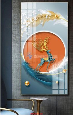 File tranh File tranh hiện đại pha lê gương FT105418 (bản gốc) treo quán cafe