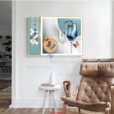 File tranh File tranh hiện đại pha lê gương FT105548 (file gốc) chủ đề phong thủy