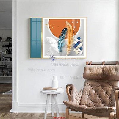 File in trần File tranh hiện đại pha lê gương FT105567 (bản gốc) mây trời