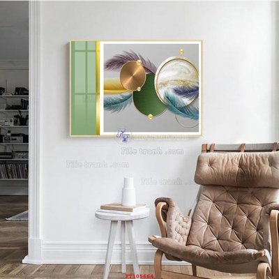 File in trần File tranh hiện đại pha lê gương FT105664 (bản gốc) hoa văn