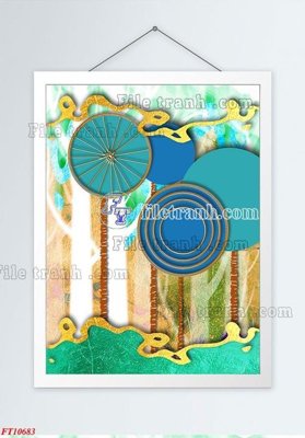 File gốc File tranh bộ hiện đại FT1639683 (in mica) làm bảng hiệu