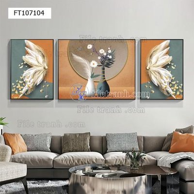 File tranh gốc in trần nhà File tranh hiện đại pha lê gương FT107104 3D