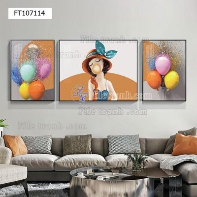 File in trần File tranh hiện đại pha lê gương FT107114 (bản gốc) 5D