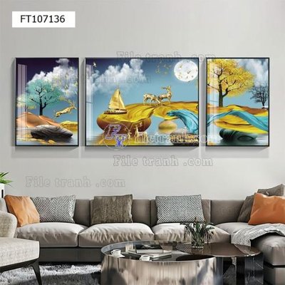 Tệp tin gốc File tranh hiện đại pha lê gương FT107136 (dùng cho in ấn) chuyên nghiệp