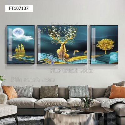 File in ấn File tranh hiện đại pha lê gương FT107137 (bản gốc) sắc nét