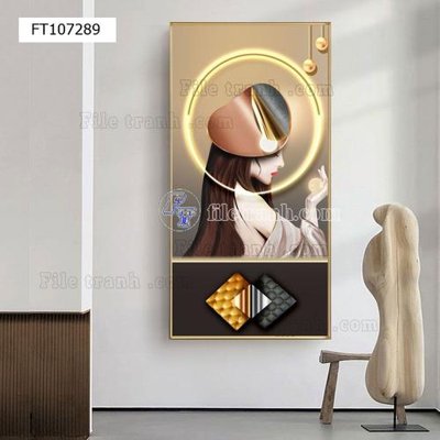 File tranh File tranh hiện đại pha lê gương FT107289 (bản gốc) in lụa 5D