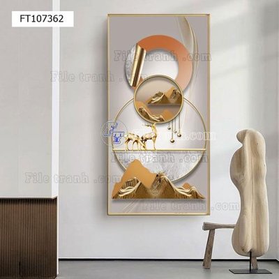 File in lụa File tranh hiện đại pha lê gương FT107362 (tân cổ điển) File tranh hiện đại pha lê gương FT107362