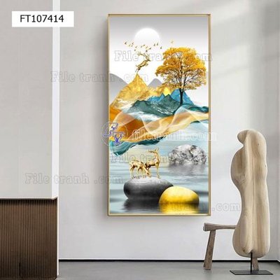 File PSD File tranh hiện đại pha lê gương FT107414 (bản gốc) đã tách nền