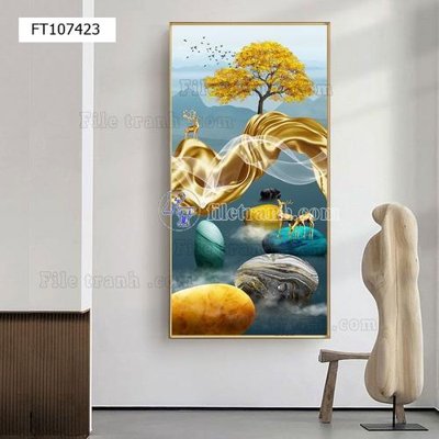 Tải file File tranh hiện đại pha lê gương FT107423 (PSD) cho in ấn quảng cáo