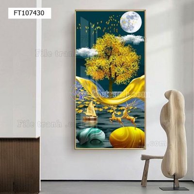 File tranh gốc File tranh hiện đại pha lê gương FT107430 (bản đẹp) độc quyền