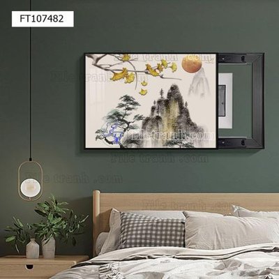 File tranh File tranh hiện đại pha lê gương FT107482 (bản gốc) treo quán cafe