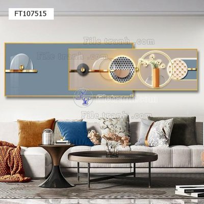 File tranh File tranh hiện đại pha lê gương FT107515 (bản gốc) in lụa dán tường
