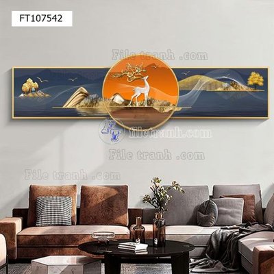 File in trần File tranh hiện đại pha lê gương FT107542 (file gốc) hoa văn 3D