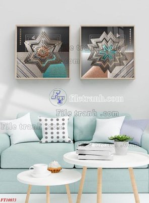File gốc File tranh bộ hiện đại FT3349873 (in mica) trang trí