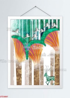 File in mica File tranh bộ hiện đại FT3475887 (bản gốc) làm vách ngăn