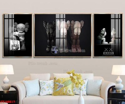 File in trần File tranh hiện đại pha lê gương FT109017 (bản gốc) hoa văn