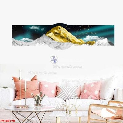 File gốc File tranh hiện đại pha lê gương FT109179 (in lụa) tranh mã đáo