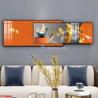 File PSD File tranh hiện đại pha lê gương FT109224 (bản gốc) đã tách nền