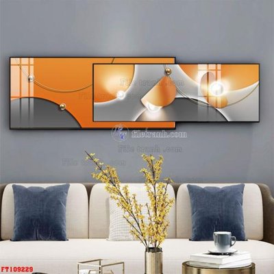 File in mica File tranh hiện đại pha lê gương FT109229 (bản gốc) làm vách ngăn