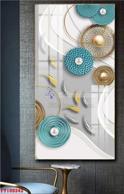 Tải file gốc in lụa File tranh hiện đại pha lê gương FT109343 siêu nét