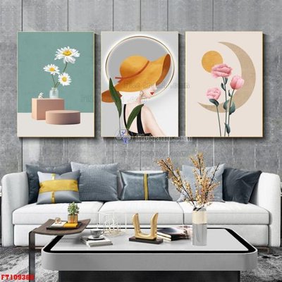 File in mica File tranh hiện đại pha lê gương FT109360 (bản gốc) làm vách ngăn