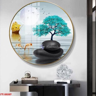 File gốc File tranh hiện đại pha lê gương FT109397 (in tráng gương) ốp tường