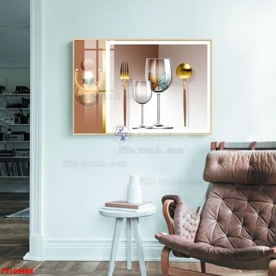 File gốc in tráng gương File tranh hiện đại pha lê gương FT109422 chi tiết