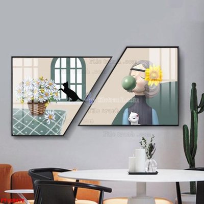 File tranh File tranh hiện đại pha lê gương FT109472 (bản gốc) treo quán cafe