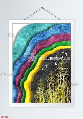 File gốc File tranh bộ hiện đại FT4420992 (in lụa) tranh phong thủy