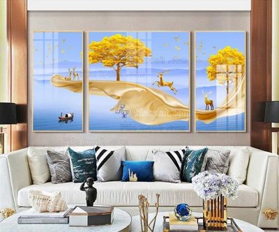 File tranh in trần 3D File tranh hiện đại pha lê gương FT110 (ảnh gốc)