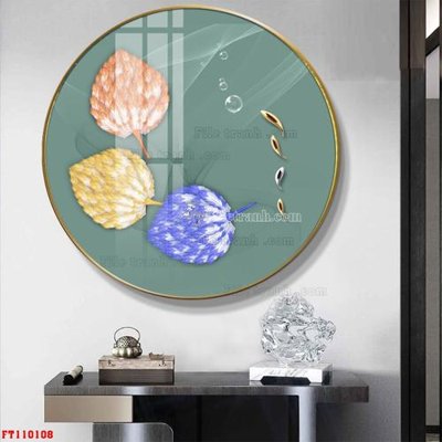 File gốc File tranh hiện đại pha lê gương FT110108 (in lụa) tranh mã đáo