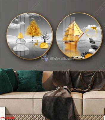 File in lụa File tranh hiện đại pha lê gương FT110136 (chất lượng cao) File tranh hiện đại pha lê gương FT110136