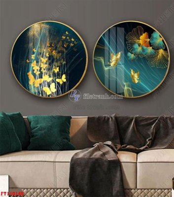 File in trần File tranh hiện đại pha lê gương FT110145 (bản gốc) bầu trời