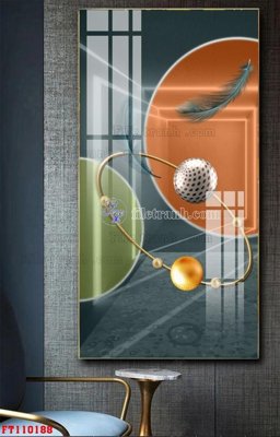 File in lụa File tranh hiện đại pha lê gương FT110188 (hoa văn) File tranh hiện đại pha lê gương FT110188