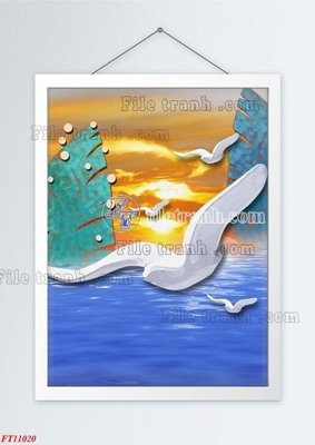 File in trần File tranh bộ hiện đại FT11020 (bản gốc) bầu trời