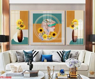 File in trần File tranh hiện đại pha lê gương FT110242 (bản gốc) mây trời