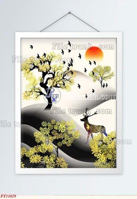 File ảnh File tranh bộ hiện đại FT11029 (gốc) cho trang trí nhà hàng