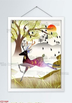 File tranh File tranh bộ hiện đại FT11040 (ảnh gốc) in trần nhà