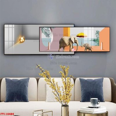 File gốc File tranh hiện đại pha lê gương FT110484 (in lụa) tranh phong thủy