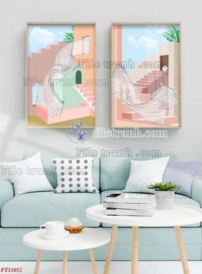 File tranh gốc PSD File tranh bộ hiện đại FT11052 còn nguyên layer