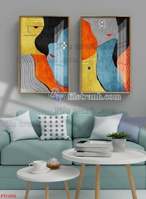 File PSD File tranh bộ hiện đại FT11076 (nguyên gốc) chất lượng cao