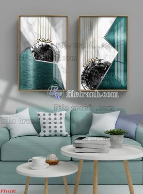 Ảnh gốc file in lụa File tranh bộ hiện đại FT11102 chi tiết