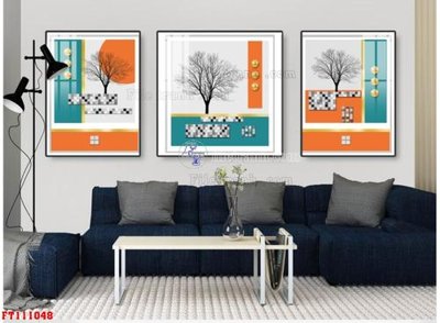 Hình ảnh file gốc in lụa File tranh hiện đại pha lê gương FT111048